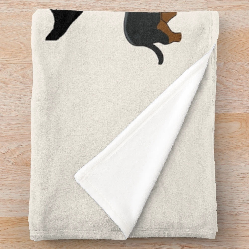 Soft plush blanket featuring the classic comedy duo Laurel & Hardy with their dog friends
