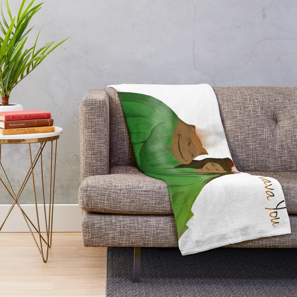 Cozy plush blanket featuring a lava-themed design inspired by Pixar's "I Lava You