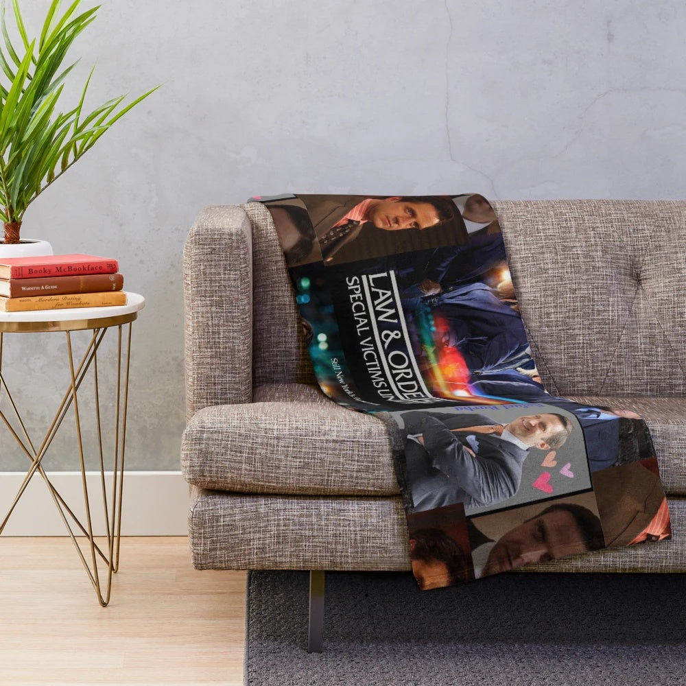 Law and Order SVU inspired plush blanket featuring character Rafael Barba