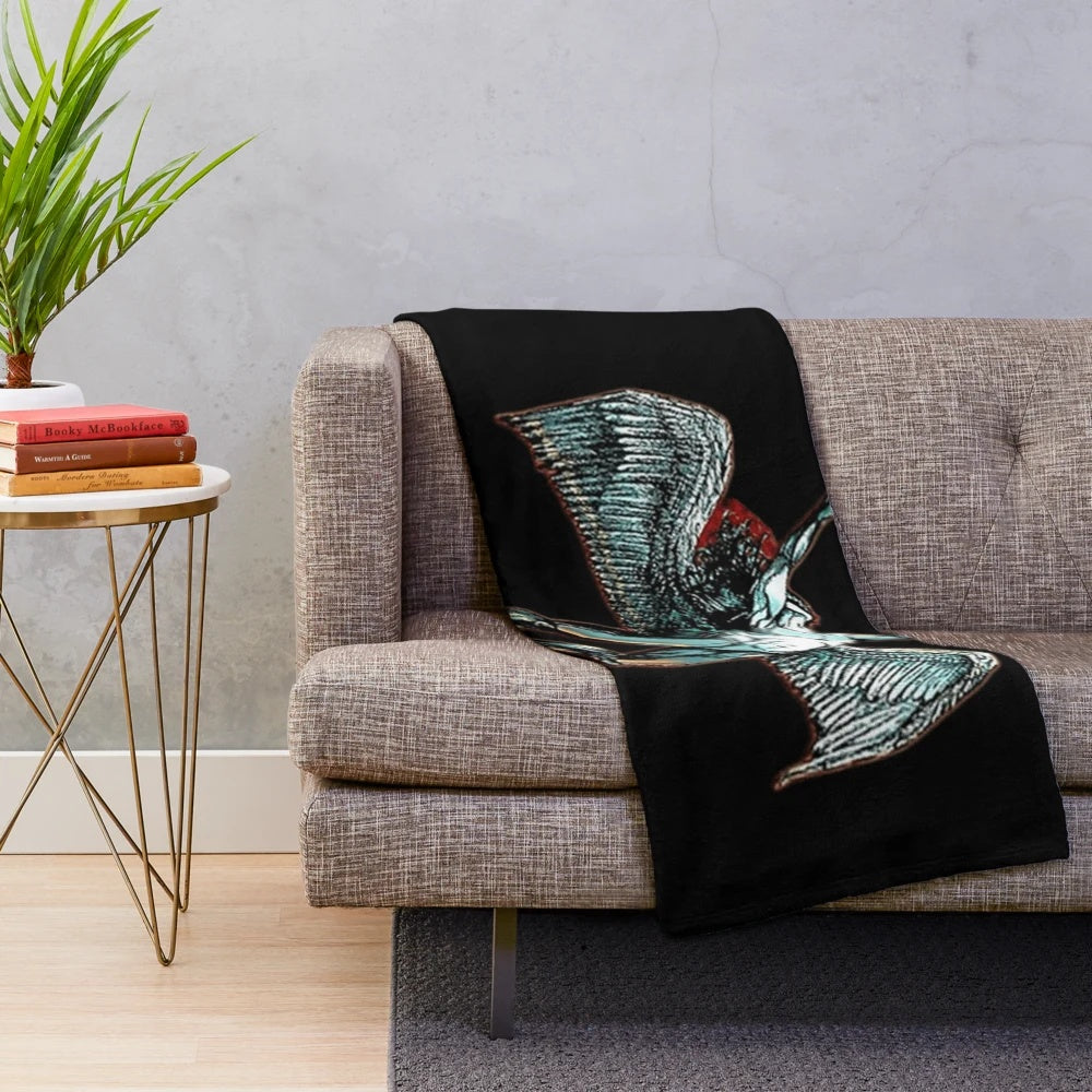 Led Zeppelin-inspired plush blanket with the iconic band's logo