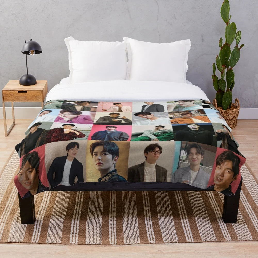 Lee Min Ho inspired plush blanket featuring the popular Korean actor