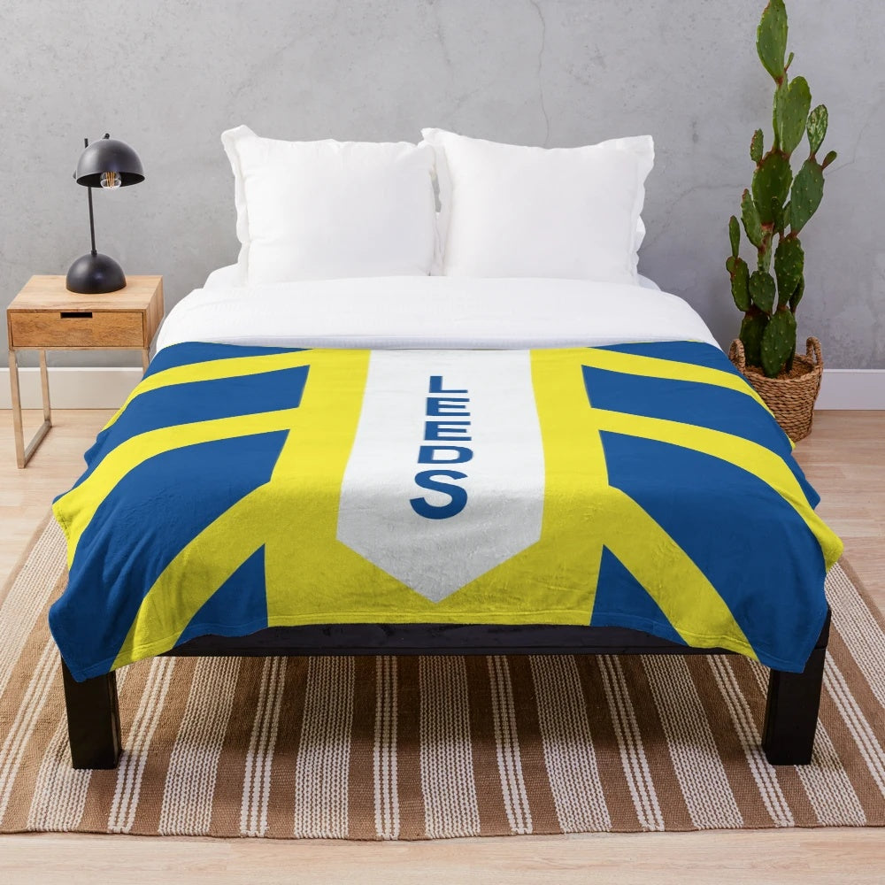 Leeds United Plush Blanket with Football Club Inspired Design