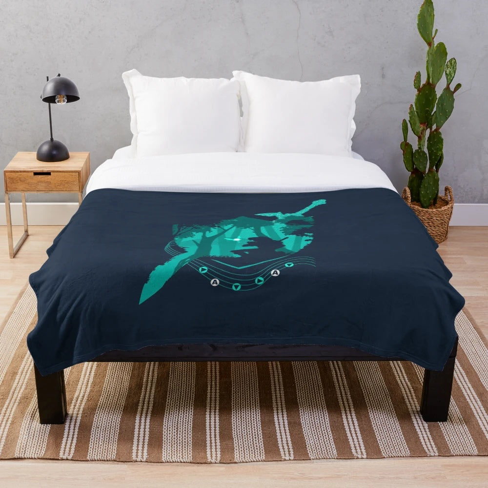 Plush blanket featuring a fantasy legend song design