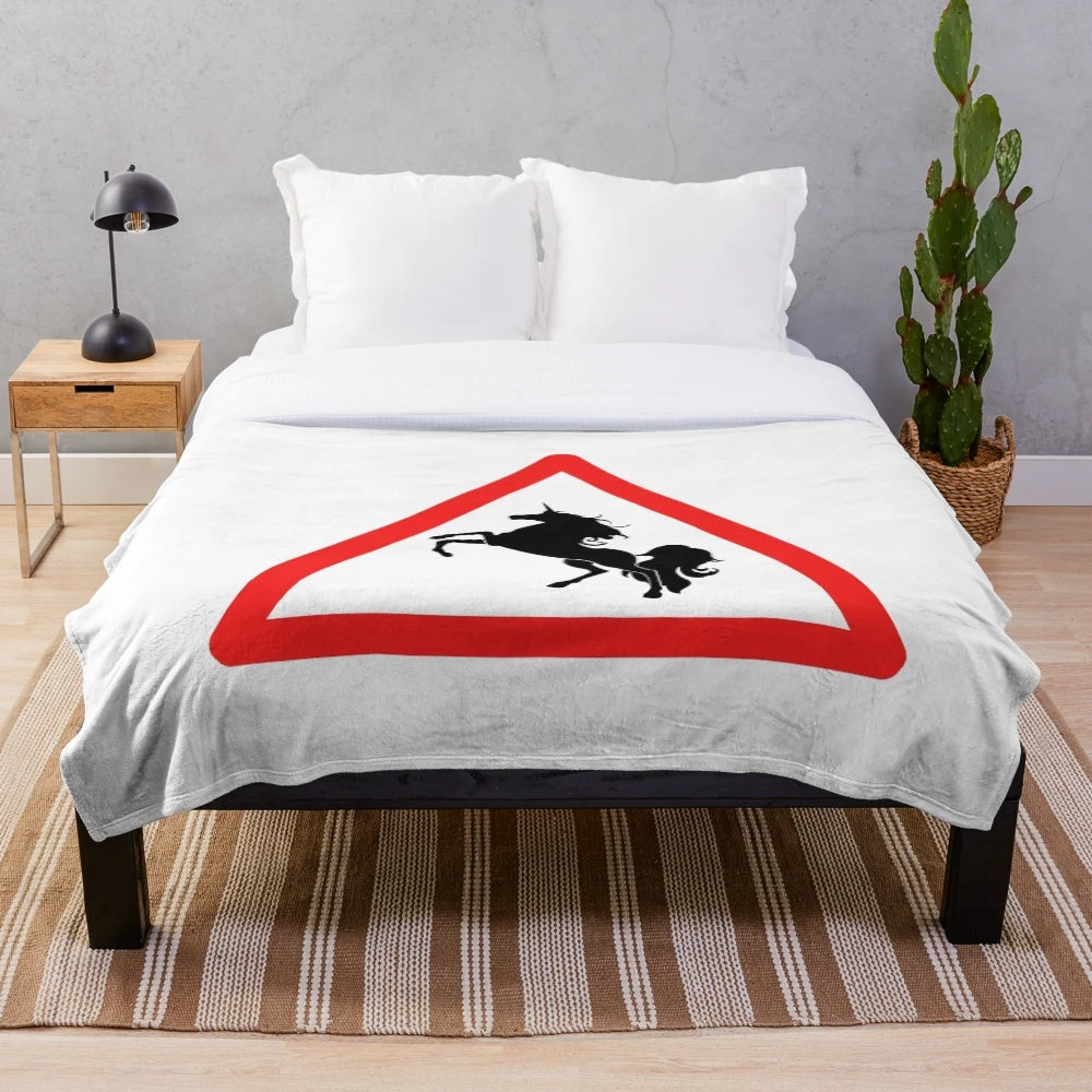Cozy plush blanket featuring a design of legendary animals like unicorns and dragons