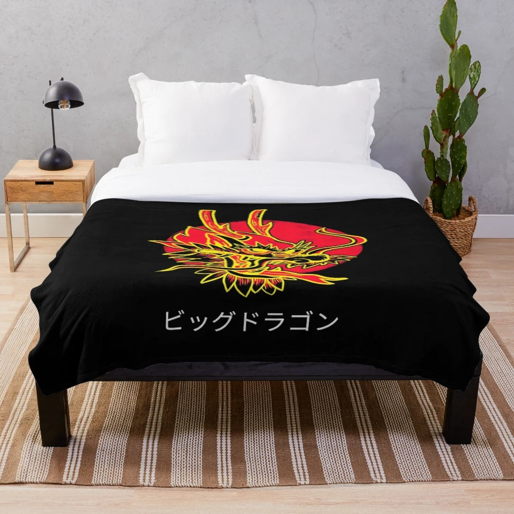 Cozy red legendary dragon plush blanket