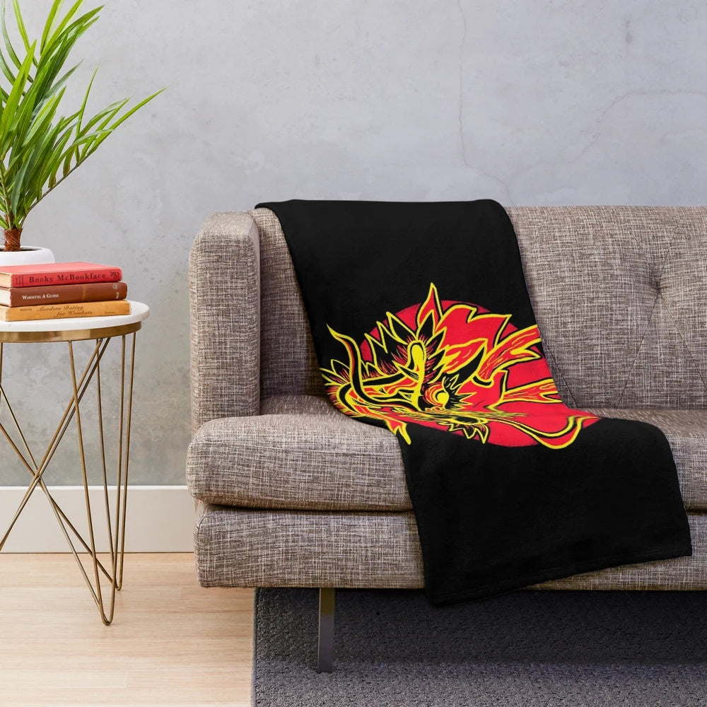 Cozy red legendary dragon plush blanket