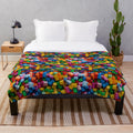 Lego inspired plush blanket with a cozy lego texture design