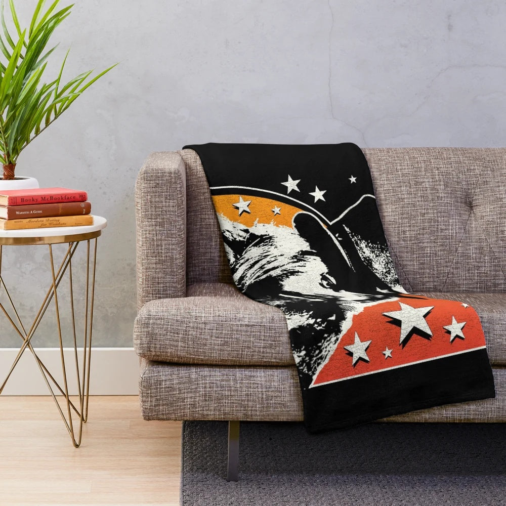 Leon Russell Plush Blanket with Acoustic Guitar