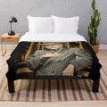 Leonard Cohen portrait on a soft, plush blanket