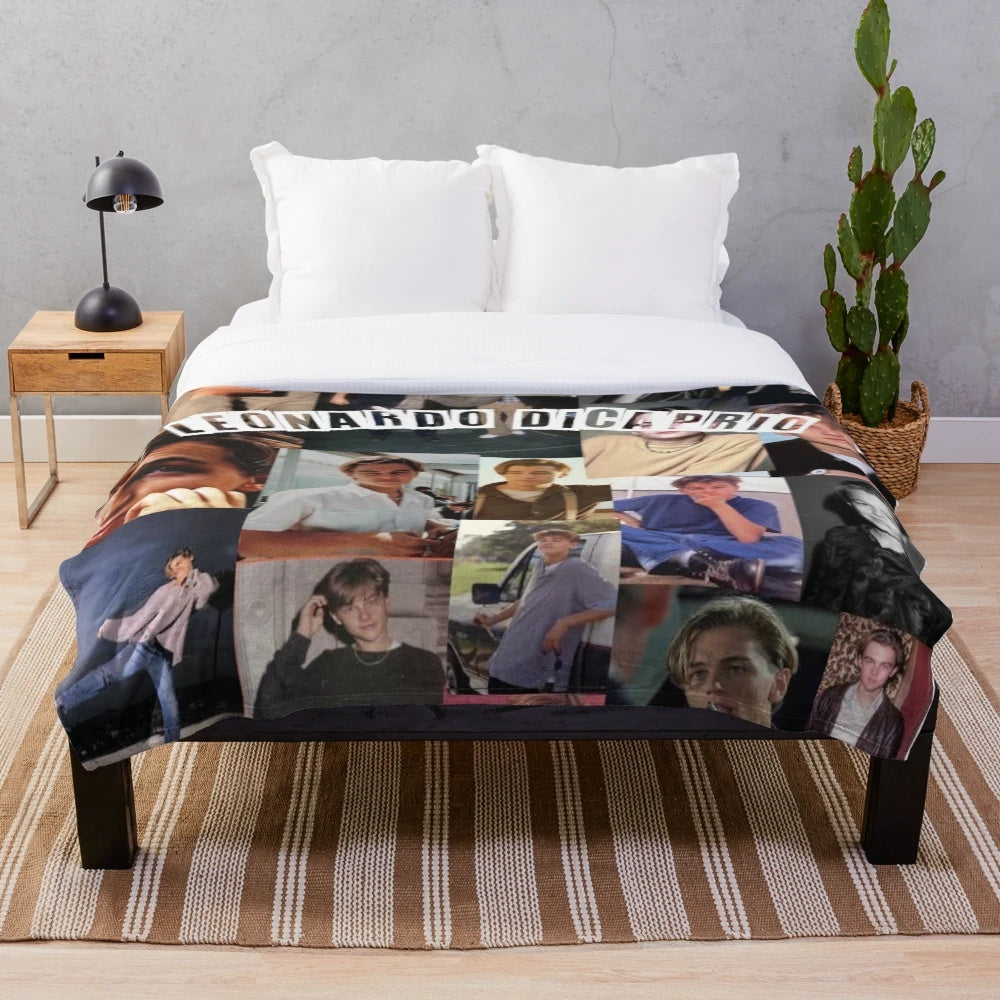 Leonardo DiCaprio inspired plush movie blanket