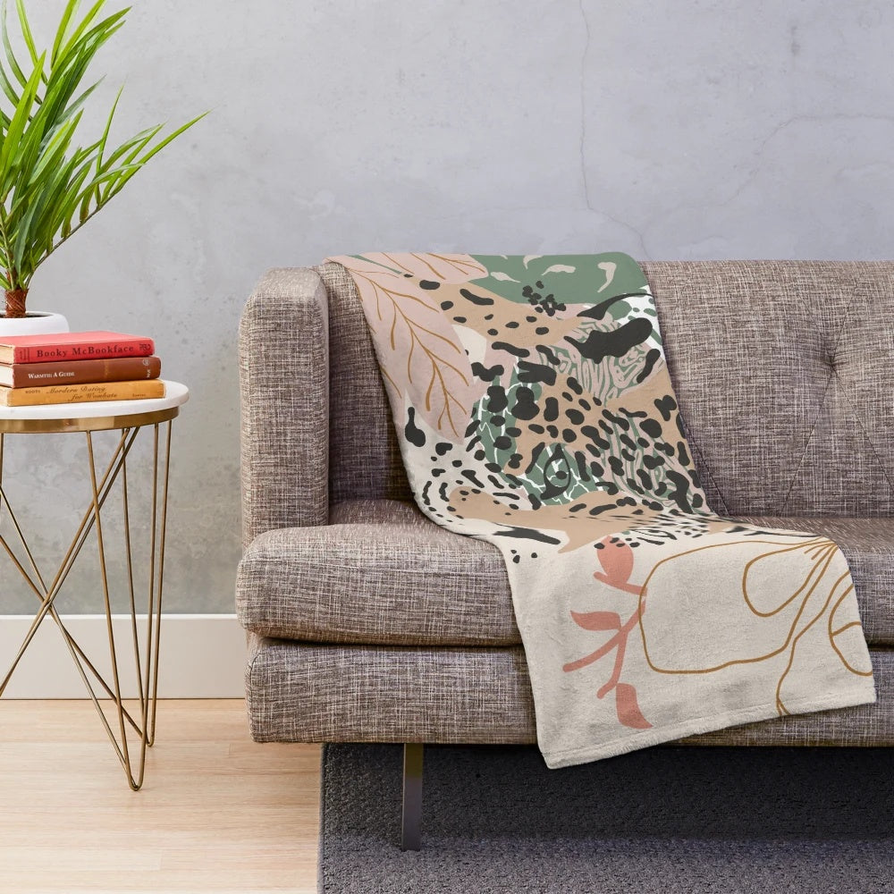 Cozy leopard print plush blanket for mothers day