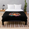 Leopard print pumpkin design plush blanket for fall