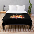 Leopard pumpkin pattern plush blanket for cozy autumn style