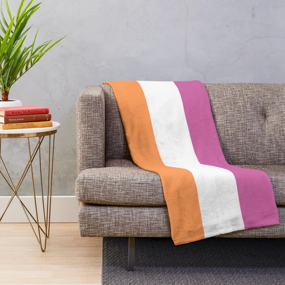 New lesbian pride flag plush blanket for cozy and inclusive home decor
