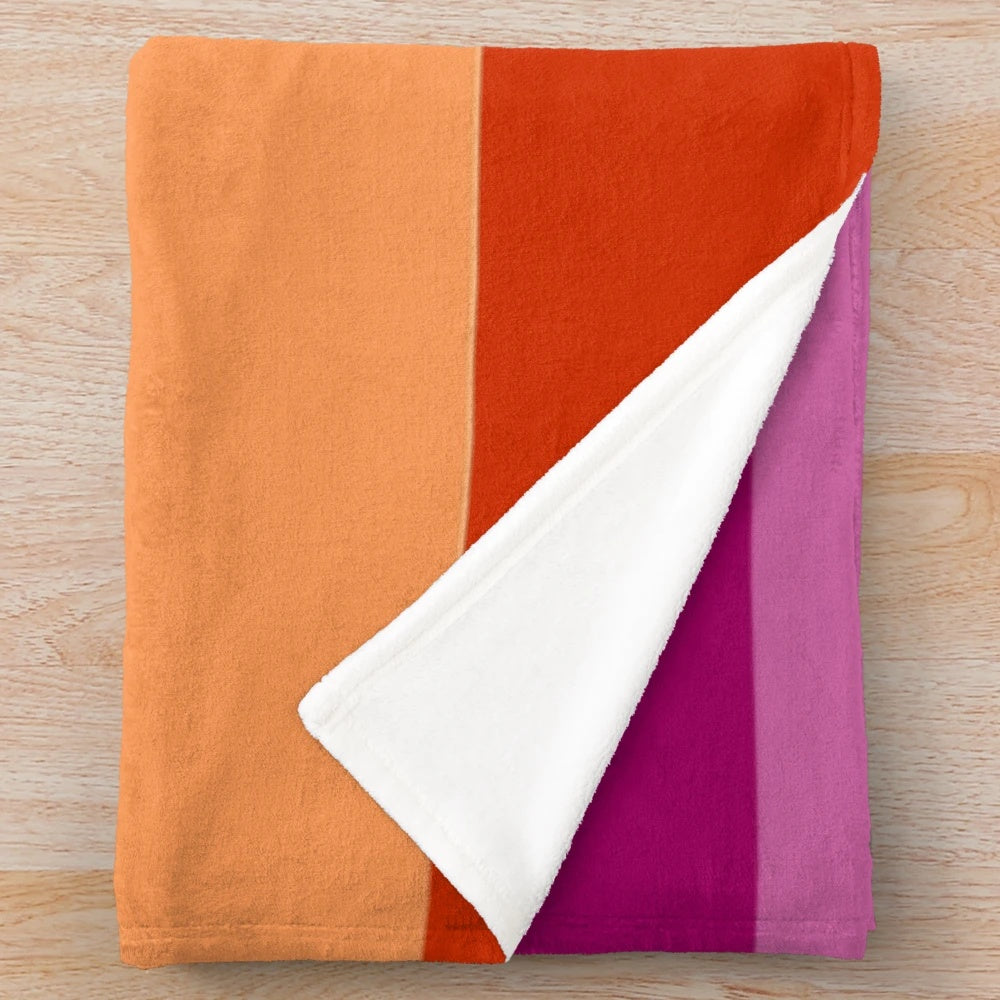 New lesbian pride flag plush blanket for cozy and inclusive home decor