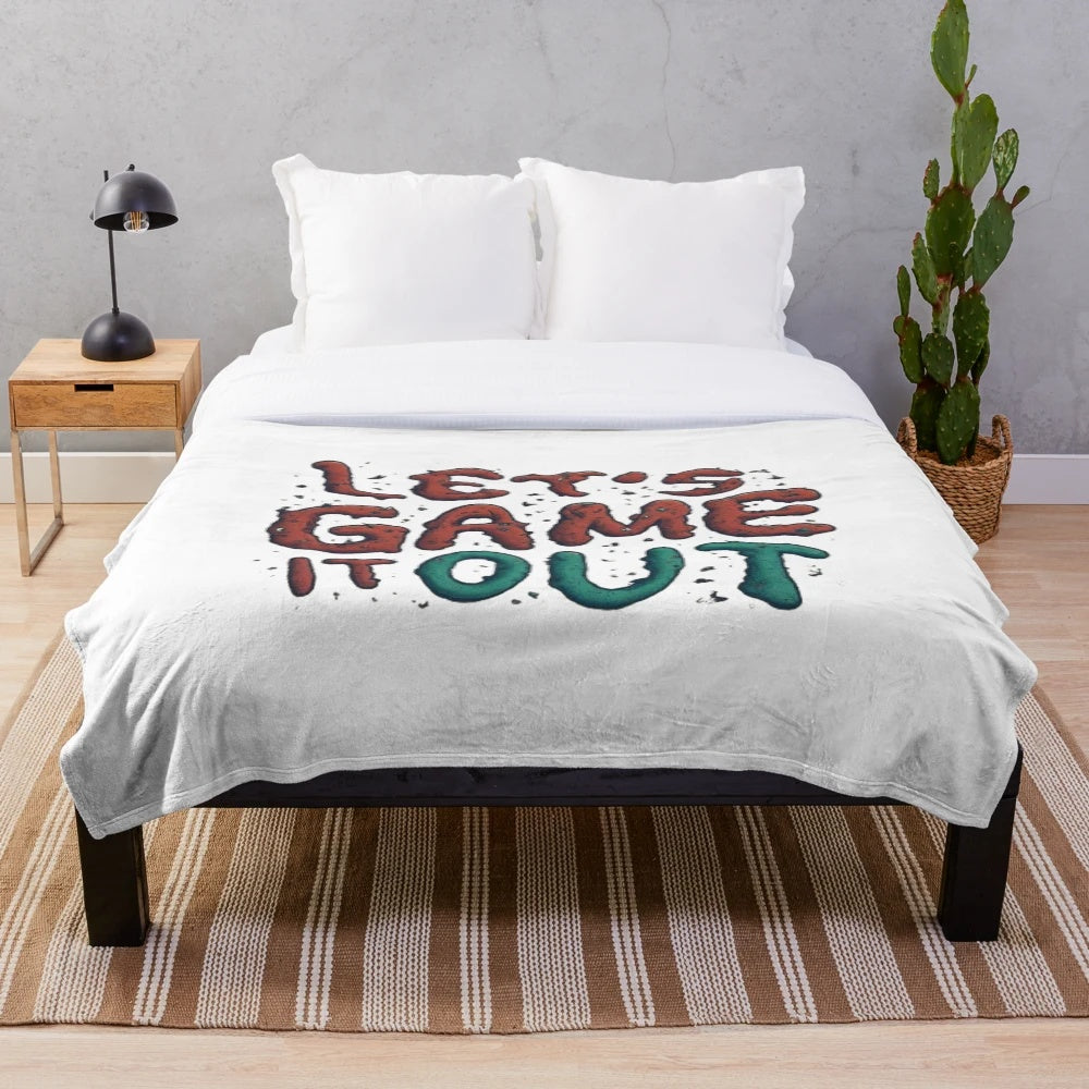 Lets Game It Out inspired plush blanket