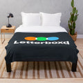 Soft, black and white plush blanket featuring the Letterboxd logo for movie fans and cinephiles