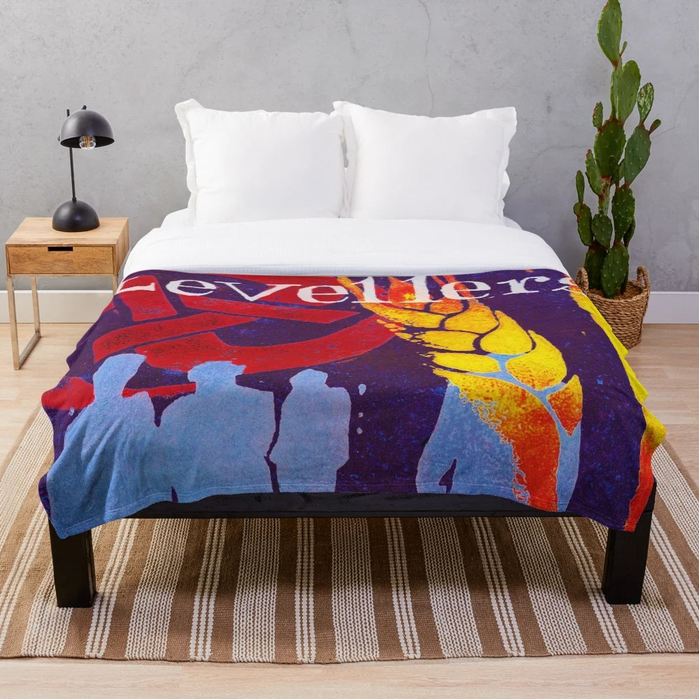 Soft and comfortable plush blanket featuring the Levellers band logo