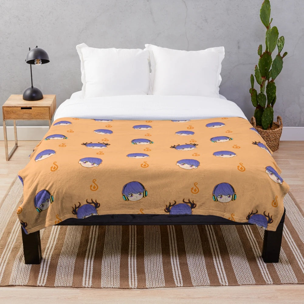 Soft plush blanket featuring Levi from the Obey Me anime/otome game
