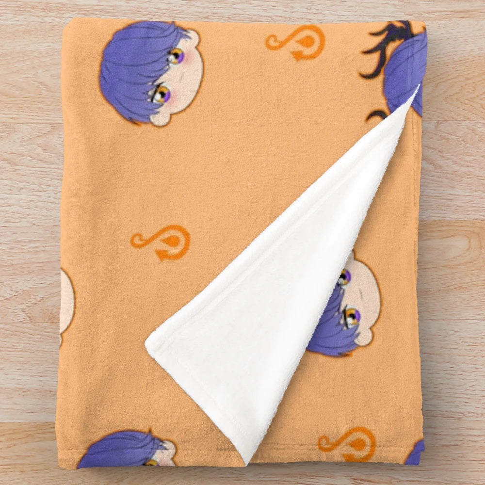Soft plush blanket featuring Levi from the Obey Me anime/otome game