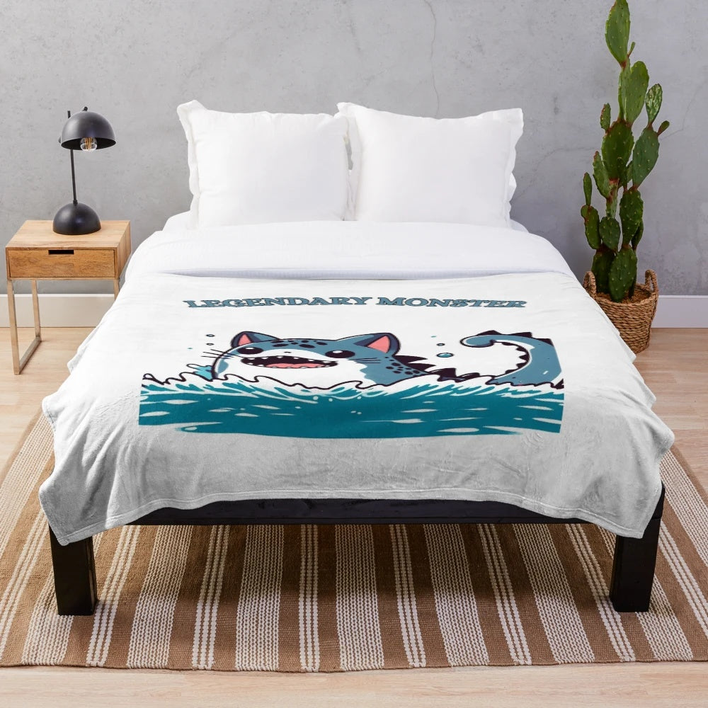 Soft and cuddly leviathan plush blanket featuring a mythical sea monster design