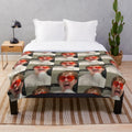 Lewis Capaldi inspired plush blanket featuring heart-shaped sunglasses