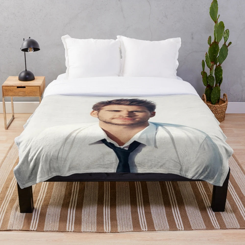 Liam Hemsworth inspired plush blanket