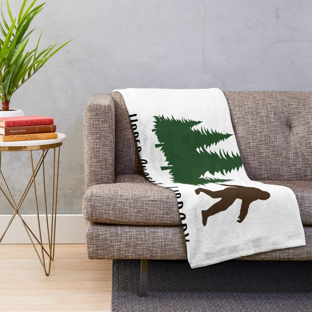Upper Skagit Library-themed plush blanket with cozy library decor
