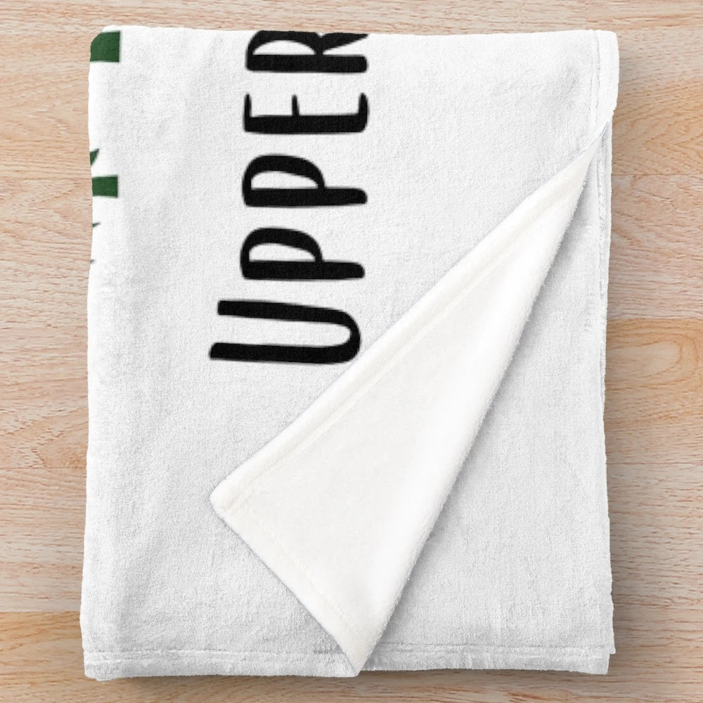 Upper Skagit Library-themed plush blanket with cozy library decor