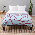 Red licorice candy-themed plush blanket