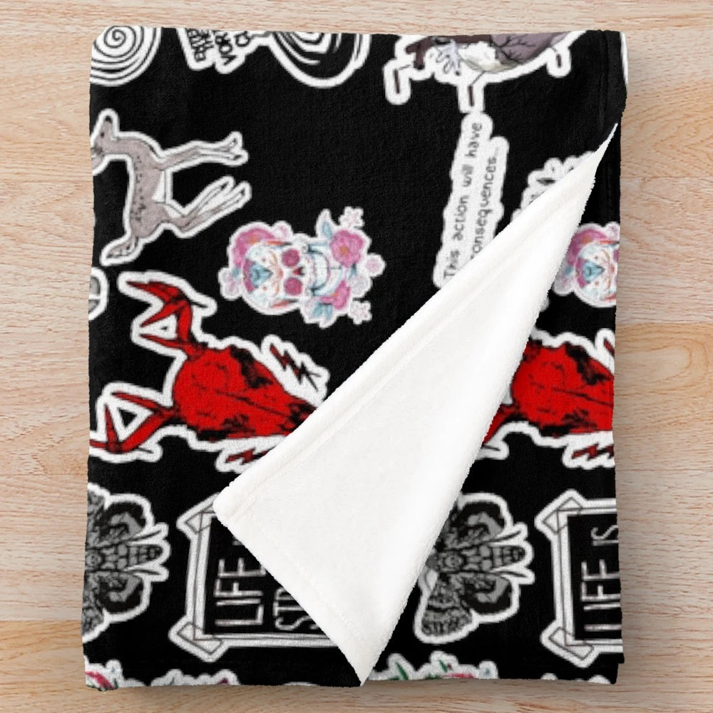 Life is Strange inspired plush blanket with Chloe Price, Rachel Amber, and Max Caulfield designs