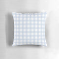 Light blue and white gingham pattern throw pillow