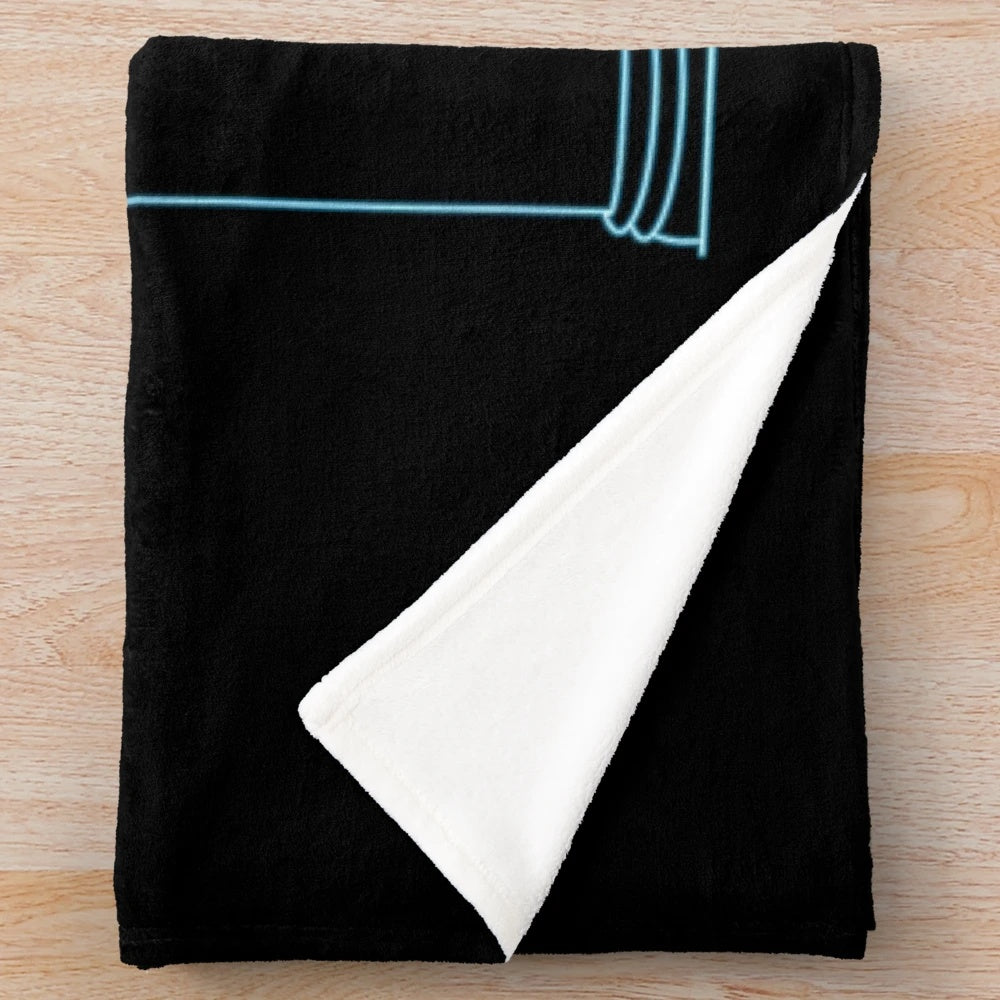 Light blue plush blanket with Lord of the Rings inspired design