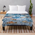 Lightning fish plush blanket with surreal, artistic design