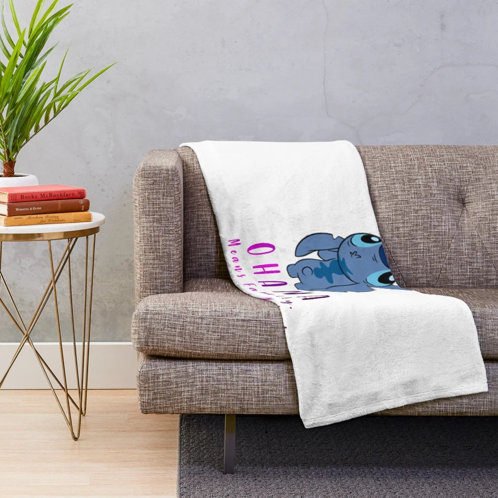 Lilo and Stitch Ohana plush blanket with soft, cozy fabric