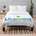 Lilsimsie-inspired plush blanket featuring gaming elements like plumbob and cowplant