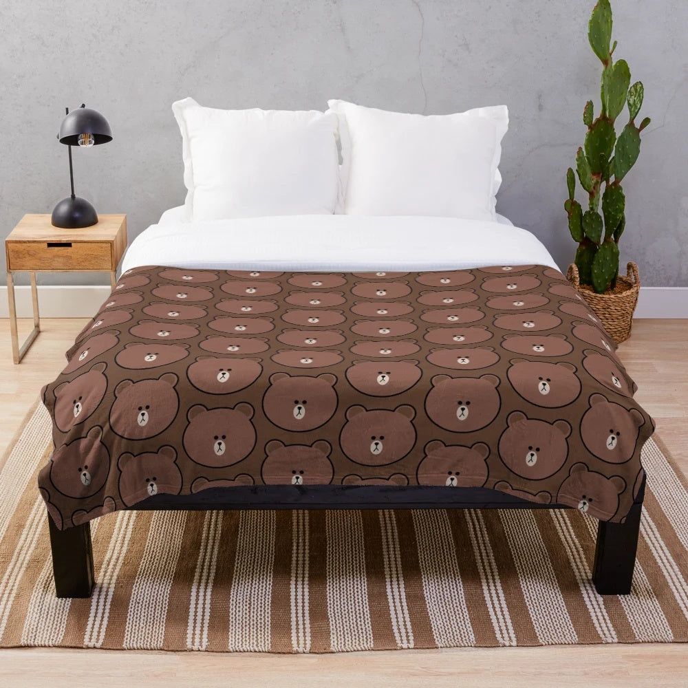 Line Friends Brown Bear Plush Blanket