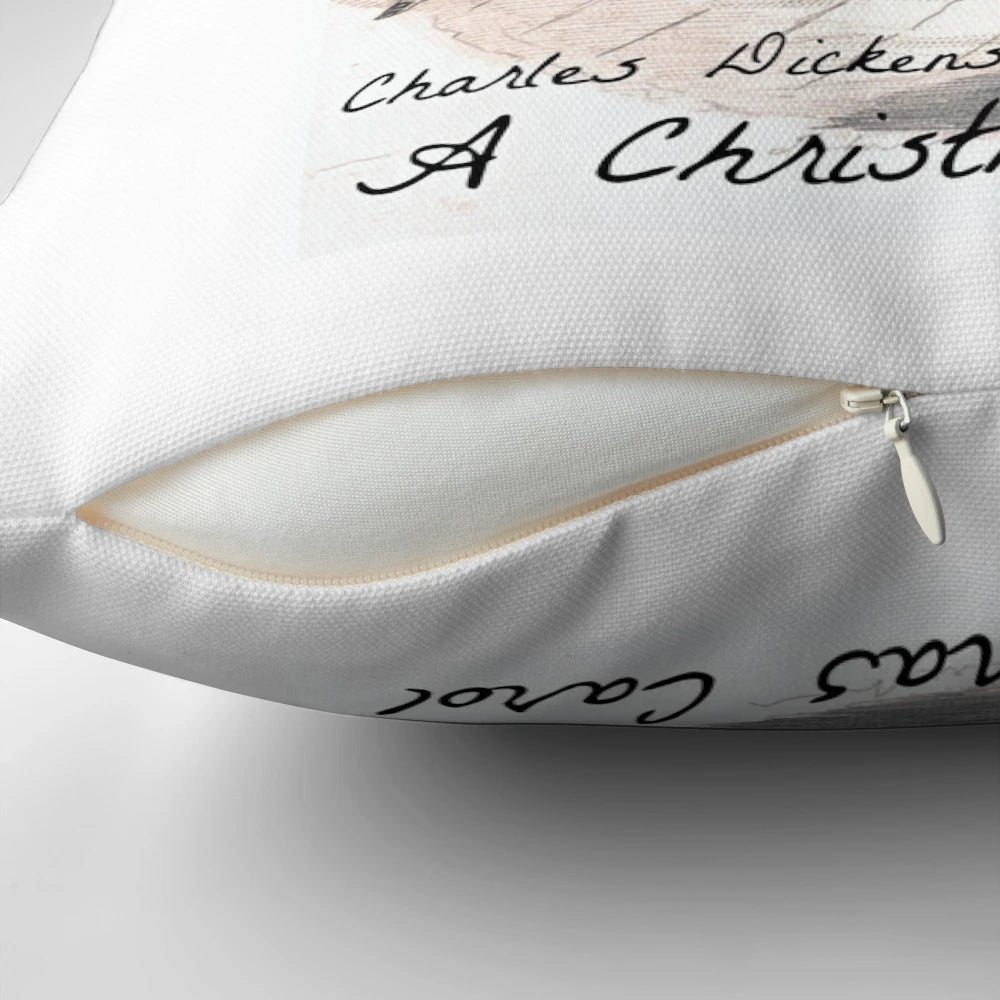 Pillow with quote from Charles Dickens' A Christmas Carol