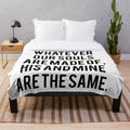 Cozy plush blanket featuring a quote from Emily Bronte's "After