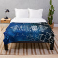 Cozy plush blanket with bookish, fantasy-inspired watercolor design