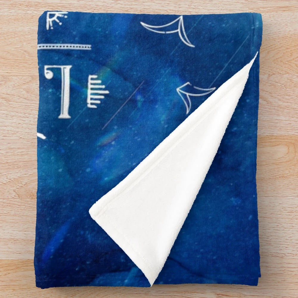 Cozy plush blanket with bookish, fantasy-inspired watercolor design