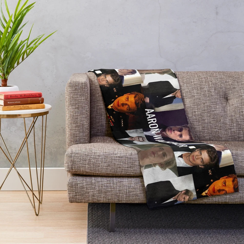 Aaron Warner inspired plush blanket with Shatter Me book cover artwork