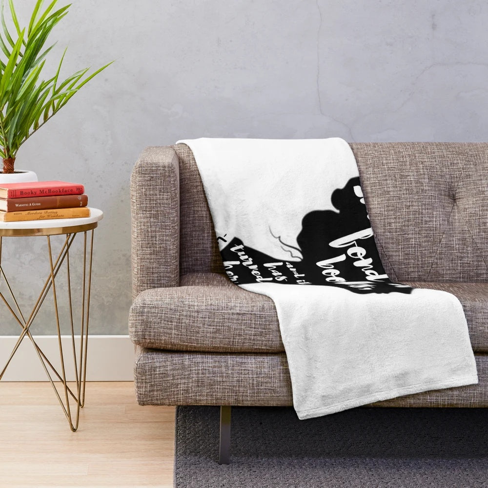 Plush blanket featuring a literary quote from Louisa May Alcott