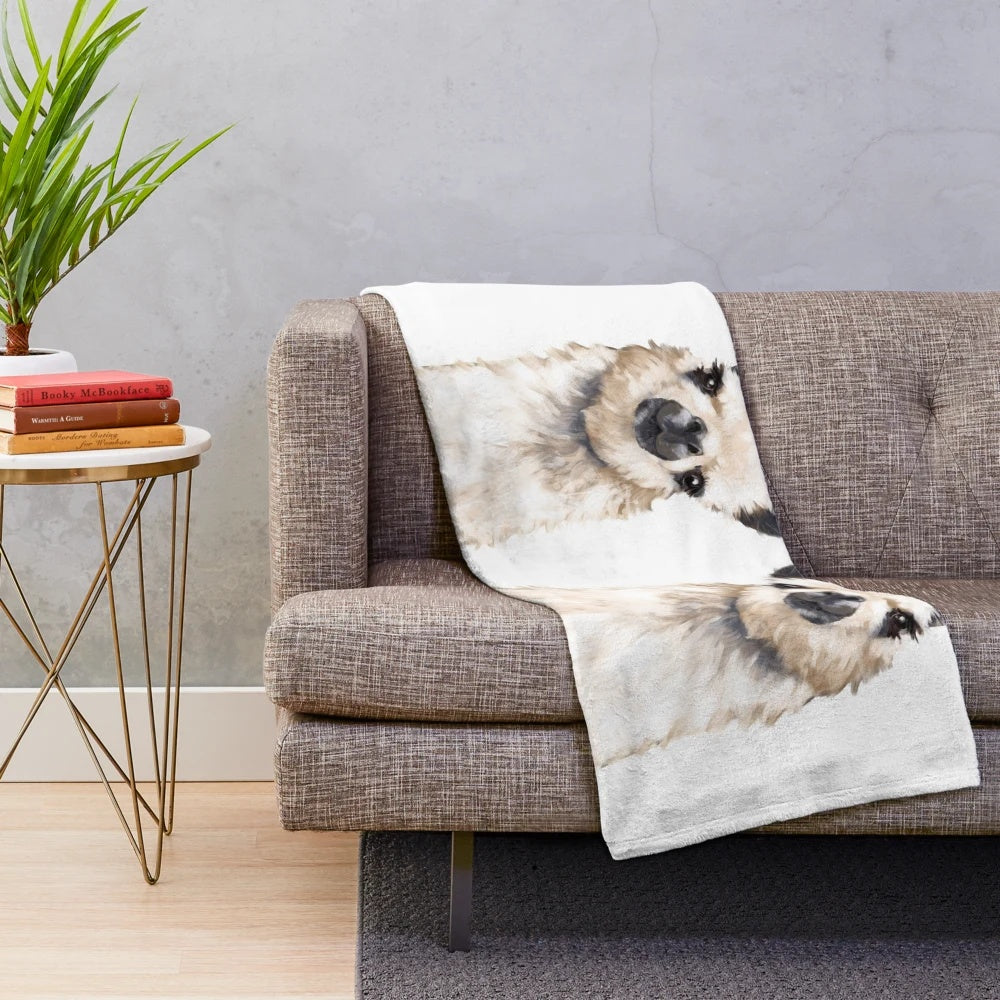 Llama plush blanket