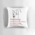 Soft, plush pillow featuring illustrated llamas wearing hats, perfect for friends and home decor.
