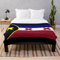 Lmanberg flag-themed plush blanket for Dream SMP fans