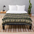 Loch Ness Fair Isle plush blanket featuring a mythical creature design