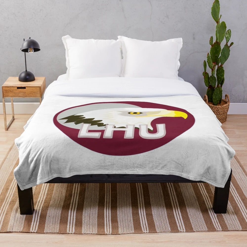 Lock Haven University Plush Blanket with Bald Eagle Mascot