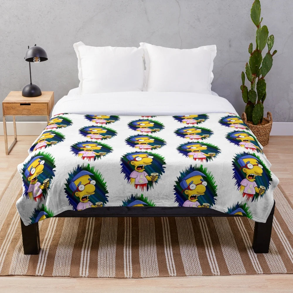 Soft and comfy plush blanket featuring a lofi-style anime character design