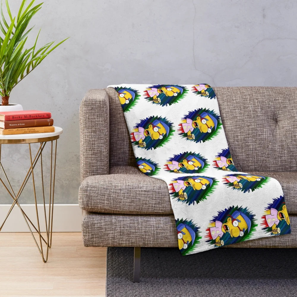Soft and comfy plush blanket featuring a lofi-style anime character design